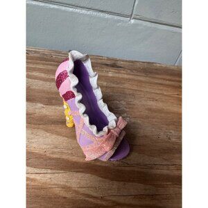 Disney Rapunzel High Heel Runway Figurine Shoe Ornament Pink & Purple Glitter
